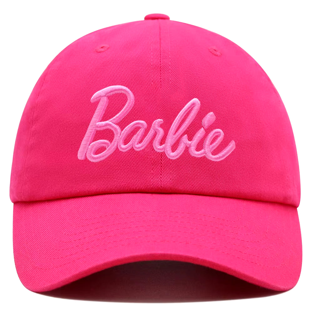 New Kawaii Barbie Letters Embroidered Baseball Cap Anime Cartoon Fashion Summer Adjustable Sun Caps Outdoor Casual Peaked Hat