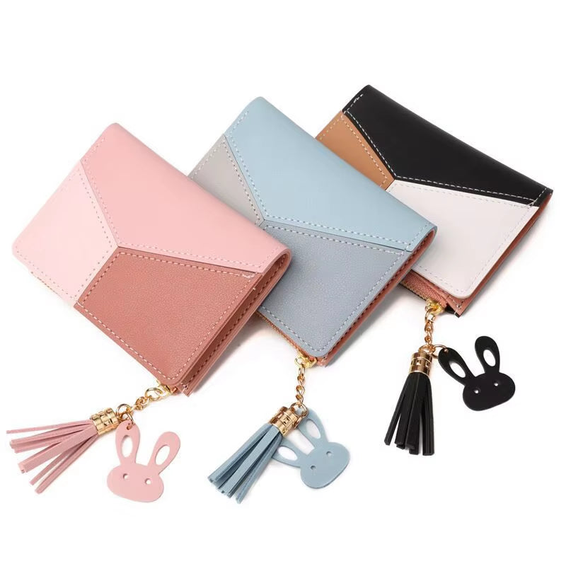 Women'S Wallet PU Leather Women'S Wallet Made of Leather Women Purses Card Holder Foldable Portable Lady Coin Purses